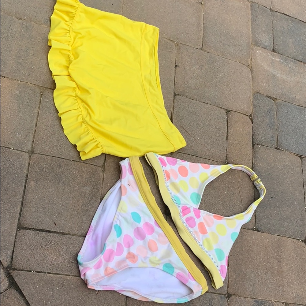 Ocean Pacific  2 pice swimsuit in yellow polka dot